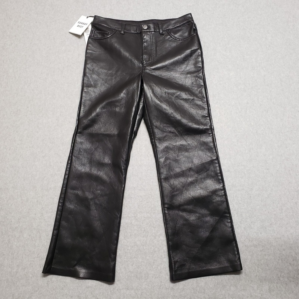Aritzia Sunday Best Gabby Vegan Leather Pants Black Size 2 NWT